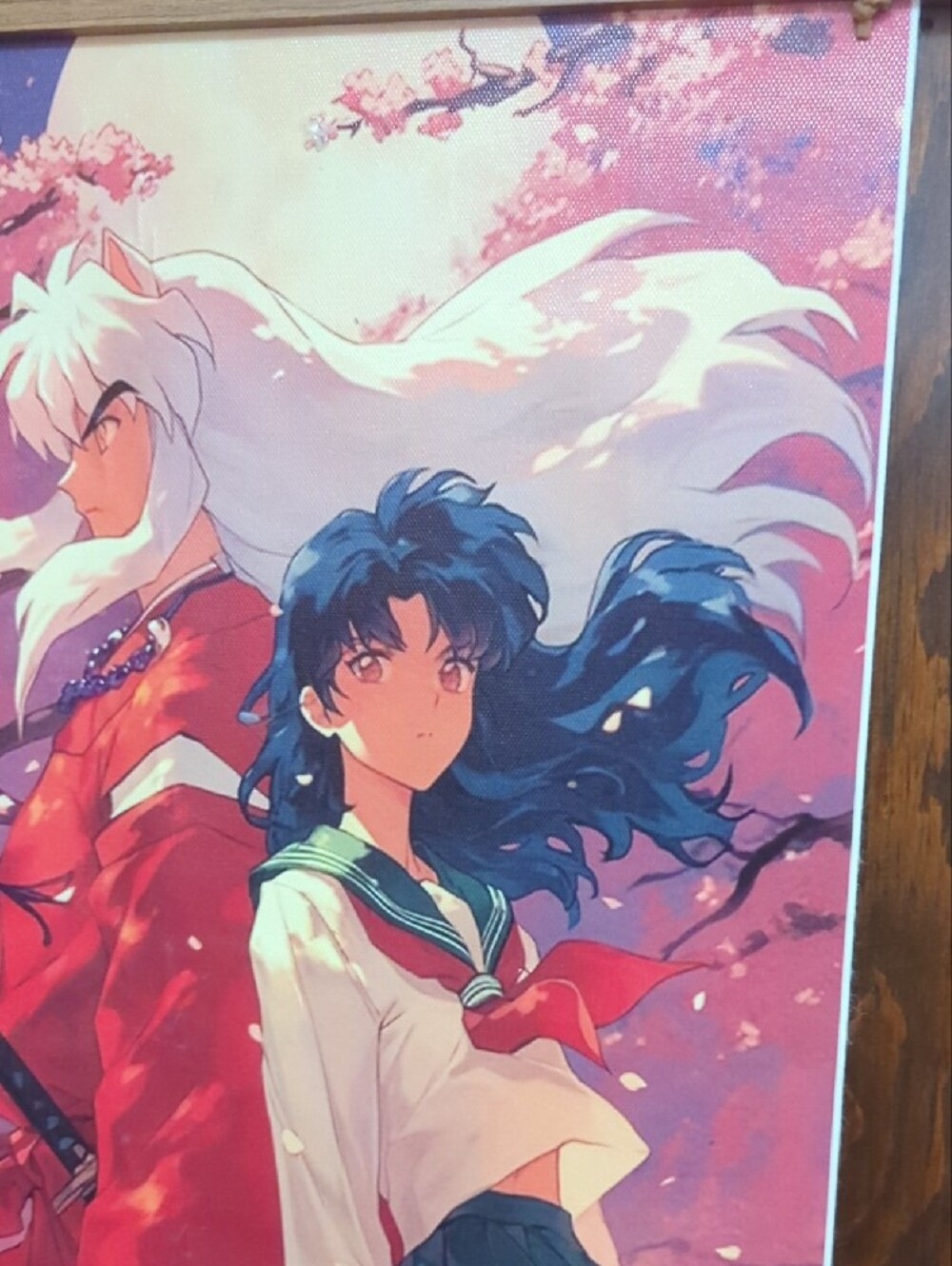 ✨ Inuyasha & Kagome Anime Wall Scroll – Cherry Blossom Scene ✨ - Picture 3 of 10